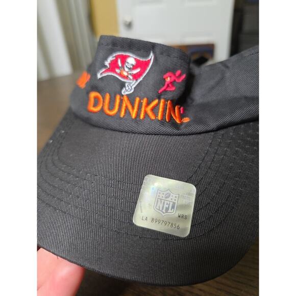 Dunkin Donuts Tampa Bay Buccaneers Black Visor Hat Adjustable - Picture 6 of 16